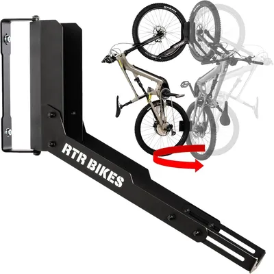 Imagen del producto de Soporte de pared para bicicletas, giratorio 180°, capacidad de hasta 30 kg, para bicicletas de 24 a 29 pulgadas, montaje en pared