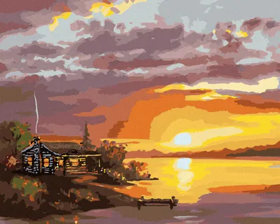 Immagine prodotto di Zuty - Dipingere con i numeri - CASA AL TRAMONTO (D. RUSTY RUST), 40x50 cm, senza cornice e senza tela