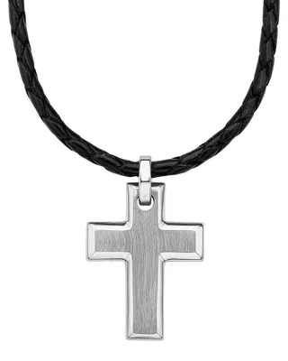 Obrázok produktu pre Geflochtene Lederkette Kreuz Anhänger s.Oliver Jewelry Modell:2015064