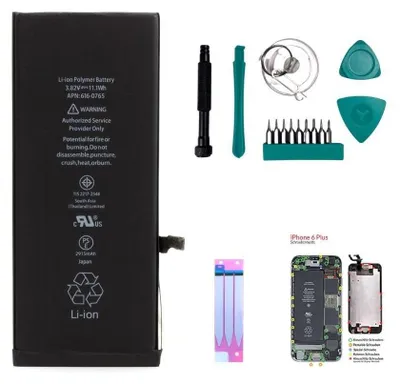 Produktbild von Ersatzakku-Set für Apple iPhone 6 Plus Smartphone mit 3,82 V und 2915 mAh