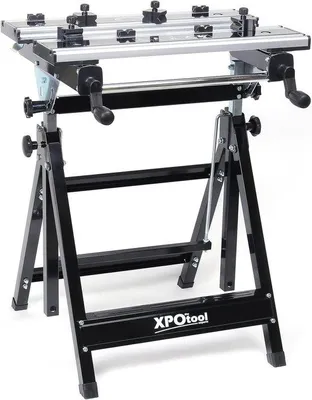 Produktbild von Famanu Mobile Werkbank bis 100 kg - Inklappbare Werktafel mit Verstellbarer Höhe 77-107 cm