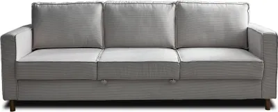Image de Lisa Design Jake - canapé 3 places - convertible - en velours côtelé , Gris clair