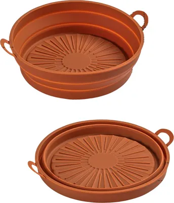 Obrázek produktu pro INF Skládací kulatá silikonová forma do fritézy Hnědý