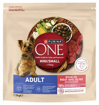 Produktbild von PURINA ONE MINI Dog Adult Beef & Rice 1 5kg