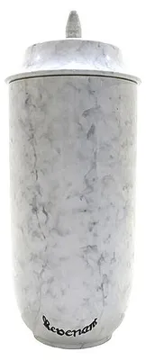 Produktbild von Revenant - Urne aus Keramik in Marmor Optik - Handgefertigte Ascheurne aus Ton für Innenbereich H35 x 16,5 cm