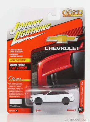 Immagine prodotto di Johnny Lightning JLCG028B-6, Chevrolet Camaro ZL1, colore bianco, anno 2013 - Edizione Classic Gold 2022, scala 1:64, modellino automobilistico