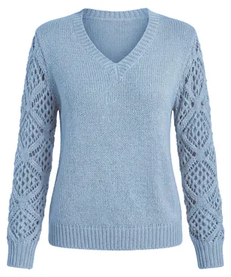 Image de Pull pour femmes DULCEY - bleu, taille L