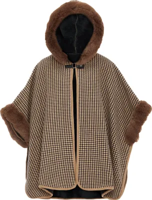 Immagine prodotto di Poncho lavorato a maglia OSHA da donna - marrone, M