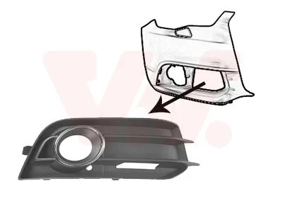 Produktbild von VAN WEZEL Lüftungsgitter Grill Stoßfänger für AUDI A1 Sportback (8XA, 8XF) mit Loch/Löchern für Nebellampen Chrom