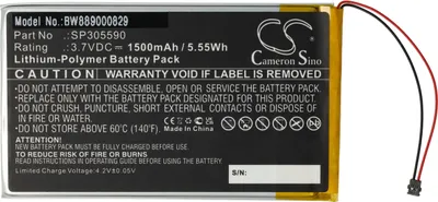 Produktbild von vhbw Akku Ersatz für Kobo SP305590 für eBook Reader (1500 mAh, 3,7 V, Li-Polymer)