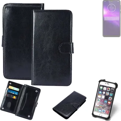 Produktbild von K-S-Trade 360° Hülle kompatibel mit Motorola One Macro schwarz Kunstleder Case BookCase WalletCase Kunstlederederhülle Handyhülle, Rundumschutz