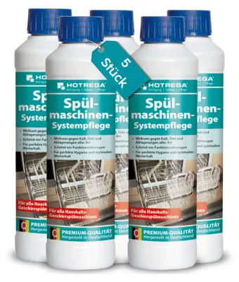 Produktbild von HOTREGA Spülmaschinenreiniger Spülmaschinen Systempflege 250 ml - Entkalker, Pflege, Spülmaschinenpflege