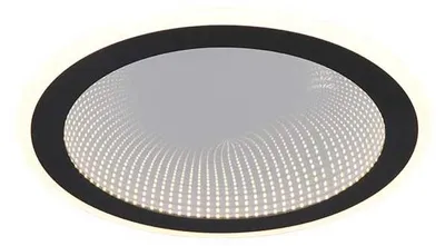 Zdjęcie produktu dla Lampa sufitowa LED, czarny matowy, pilot zdalnego sterowania, D 38 cm