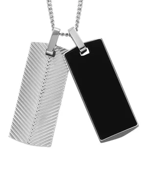Produktbild von Kette Harlow aus Edelstahl mit zwei Dog Tag Anhängern von Fossil