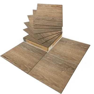 Imagen del producto de Baldosas de vinilo autoadhesivas - 30 x 30 cm - 30 piezas - Marrón claro