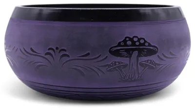 Image de Bol tibétain en forme de champignon - Purple Haze (23 x 10,5 cm, 1,3 kg)