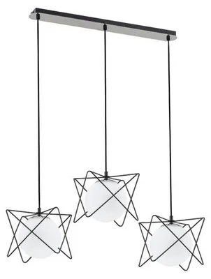 Obrázek produktu pro Závěsné svítidlo SAGITO TRACK černé s chromovými prvky, 3xE14x10W, kov, rozměry: 90x85x20 cm, IP20, Alfa