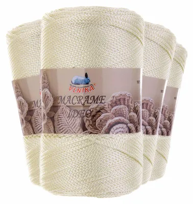 4 x 250g Makrameegarn Macrame Ideo Häkelgarn creme