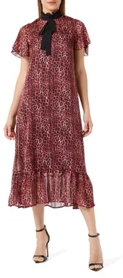 Produktbild von paino Damen Midikleid mit Leoprint 19223977-PA01, BRAUN, M