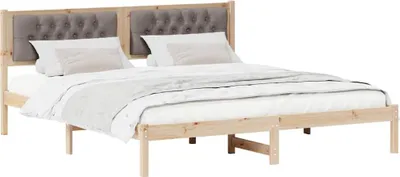 Zdjęcie produktu dla Ramka łóżka Ciemnoszary 160 x 200 cm Lite drewno sosnowe