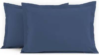 Zdjęcie produktu dla 2 poszewki na poduszki, 100% bawełna, kolor indygo, 50 x 70 cm