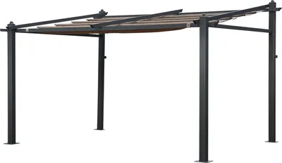 Produktbild von Wandpergola 3 × 4m FRÉJUS taupe - Aluminiumstruktur