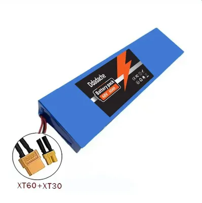 Produktbild von E-Scooter Akku - 48V 13S4P Lithium-Ionen Akkupack - 60000 mAh Kapazität - Integriertes BMS - XT30 & XT60 Anschlüsse