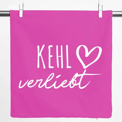 Produktbild von Huuraa Kissenbezug Kehl verliebt 40x40cm Fuchsia Baumwolle Dekokissenbezug Geschenkidee