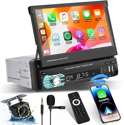 Image de Autoradio 1DIN - Radio sans fil - Système CarPlay - Autoradio Android Auto - Autoradio Bluetooth