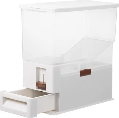 Produktbild von Navaris Futterbehälter für Haustiere - 14L Hundefutter Box - Futtertonne für Hund und Katze - transparente Futterbox mit Dosierkelle -