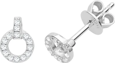 Produktbild von Klassische 925 Sterling Silber Damen - Paar Ohrstecker mit Zirkonia - 8mm*6mm; TRS24908