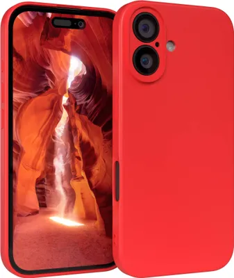 Produktbild von EAZY CASE - TPU Hülle für Apple iPhone 16, TPU Case stoßfeste Handyhülle, weiches Cover mit Kameraschutz, Silikonhülle in Rot