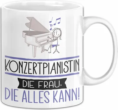 Produktbild von Konzertpianistin Geschenk Tasse Becher Die Frau Die Allen Kann Geschenkidee für eine Konzertpianistin Lustig (Weiß)