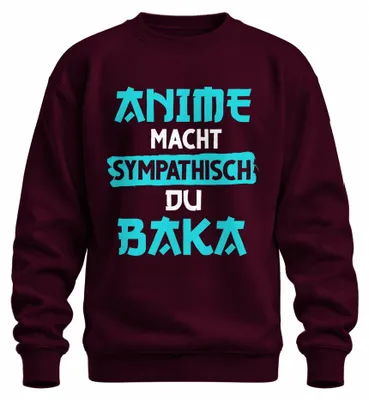 Immagine prodotto di Anime power sympathetic du Baka Otaku Manga Gift Japan Nerd Unisex Felpa Pullover, Borgogna, 3XL