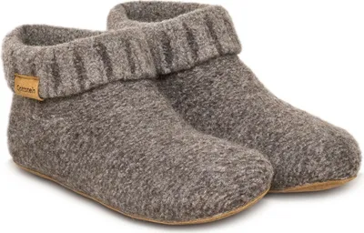 Produktbild von Hüttenschuh Pantoffel 48700 aus Schurwolle mit Rindsledersohle, wärmeisolierend, atmungsaktiv