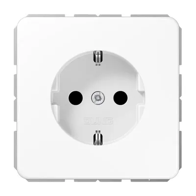 Produktbild von Jung SCHUKO Steckdose, 16 A 250 V , integrierter erhöhter Berührungsschutz, Duroplast, Serie CD, alpinweiß CD1520KIWW