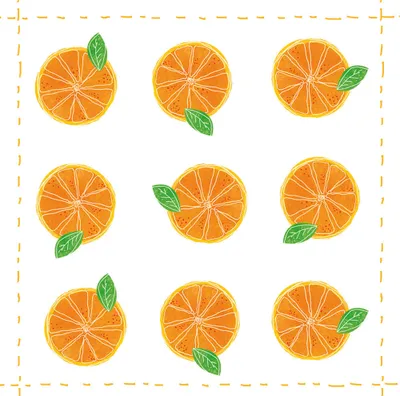 Image de PPD Fashion Orange Allover Serviettes, 20 pièces, Serviettes de table, Tissue, Orange / Blanc / Vert clair, 12.5 cm, 1251976