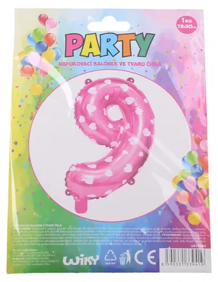 Immagine prodotto di Palloncino Gonfiabile - Numero 9 Rosa