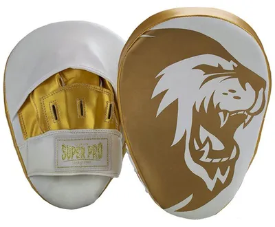 Zdjęcie produktu dla Wyprofilowane ochraniacze na dłonie Super Pro Combat Gear zpoliuretan – białe / złote
