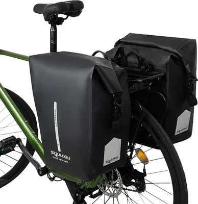 Produktbild von Fahrradgepäcktasche, Fahrradtasche, Fahrrad-Soziustasche, Fahrrad-Satteltasche, wasserdichte Regaltasche, Schwarz, 1 Paar