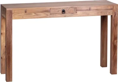 Produktbild von Konsolentisch MUMBAI Massivholz Akazie Konsole mit 1 Schublade Schreibtisch 120 x 40 cm Landhaus-Stil Sideboard