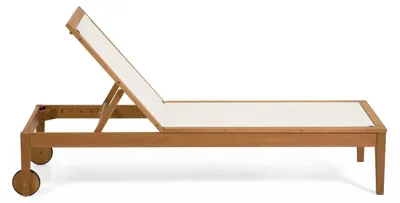 Produktbild von Sonnenliege Caterin 200 x 70 x 94 cm Eukalyptusholz Beige Liege Garten Terrassen