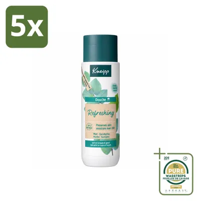 Productafbeelding van 5 x Kneipp Douchegel Verfrissend - Munt en Eucalyptus - 200 ml - Voordeelverpakking - 5 stuks