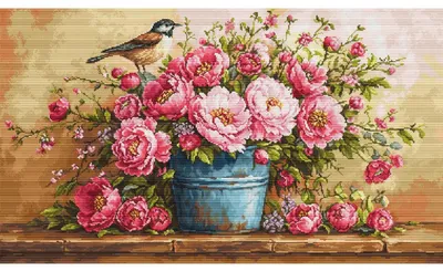Produktbild von Luca-S Kreuzstich-Set „Blumenstrauß“, 60 x 35 cm