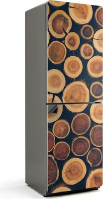 Produktbild von Holzquerschnittslayout – Magnetische Kühlschrank Abdeckung – Dekorfolie magnetisch Küche – Kühlschrank Magnet Deko – selbstklebende Magnettafel – Magnetfolie für Kühlschranktür – 60x180 cm