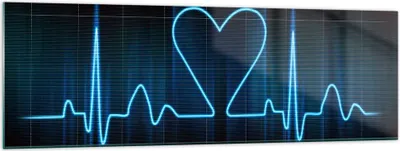 Produktbild von Bilder auf glas - Grafik herz kardiologie - 160x50cm - Glasbilder - Wandbilder - Kunstdruck - zum Aufhängen bereit - Wanddekoration aus Glas - Glas Bilder - Wandbild auf Glas - GAB160x50-0959