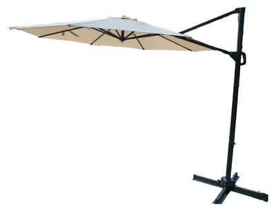 Obrázok produktu pre Slnečník COSTWAY Alu 300 x 300 cm, slnečník s kľukou, otočný o 360°, plynule nastaviteľný uhol sklonu, veľký záhradný slnečník, trhový slnečník, béžový