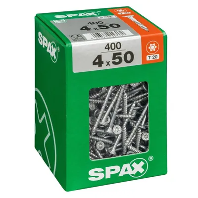 Immagine prodotto di Set 400 viti SPAX Torx in acciaio a testa svasata, Diam.4 mm x L.50 mm