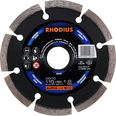 Obrázek produktu pro RHODIUS Diamantový rozbrušovací kotouč DG70 115 x 7,0 x 1,6 x 22,23 ALPHAline
