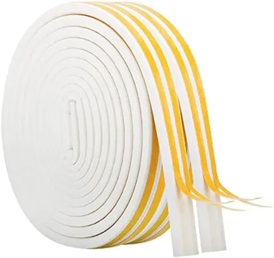 Produktbild von PolkaHome® Selbstklebende Gummi-Schaum-Dichtungsstreifen für Fenster und Türen – Schalldämmung, Zugluftschutz, 20 m, Weiß